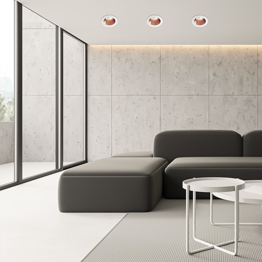 [PR377A11WHRG] Mini White and Rose Gold  Round Orientable  Spot Holder  PROLIGHT+ 